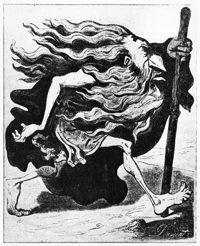 「Journal Pour Rire」からの風刺画「Le Juif Errant」、1852年5月22日 作： Gustave Dore